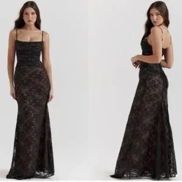 artemis black lace maxi dress Anjelica Maxi Dress ~ Black Lace – Show Me Your Mumu main image 1